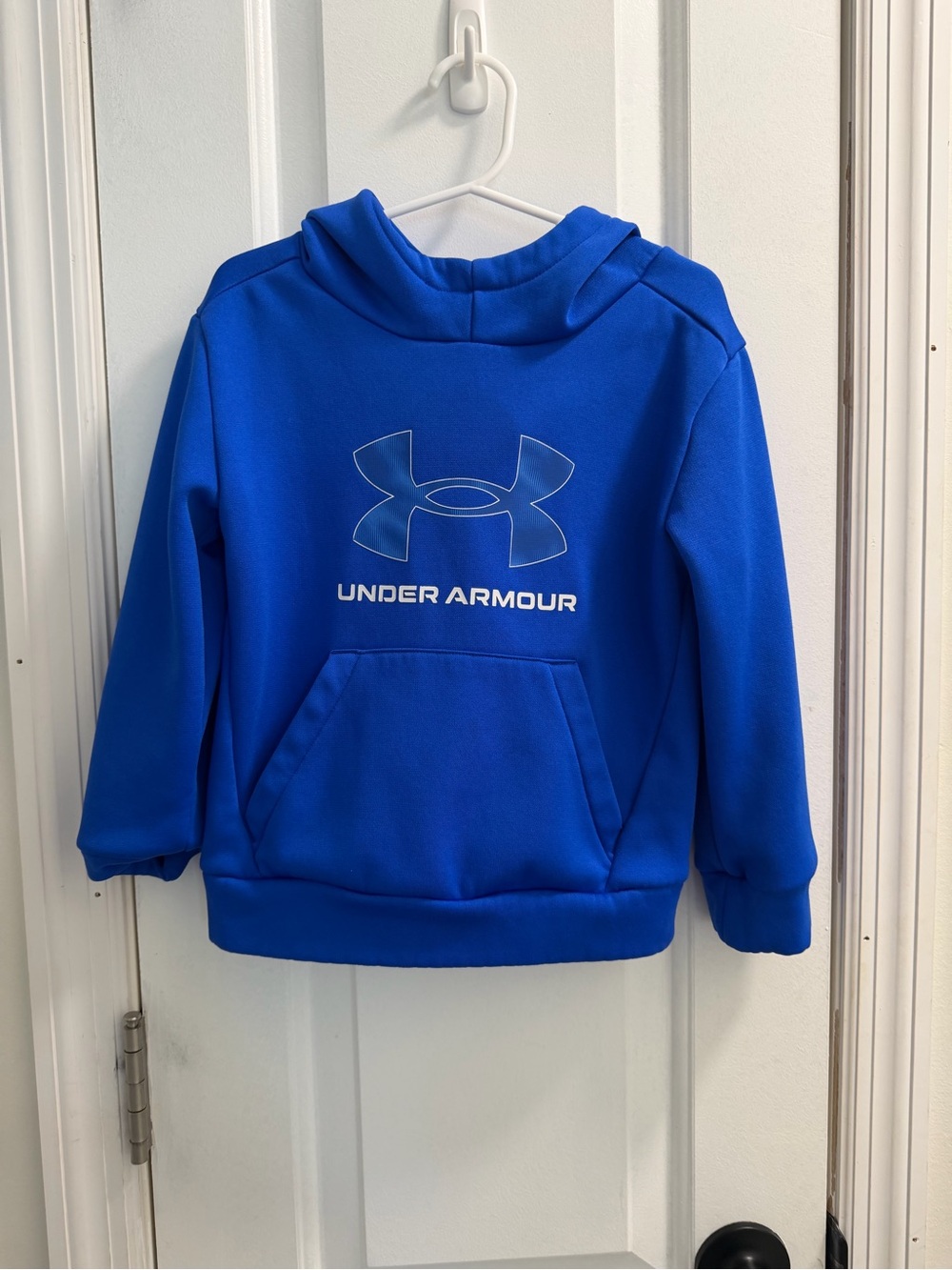 Under Armour Boys Blue Pullover Hoodie with Logo